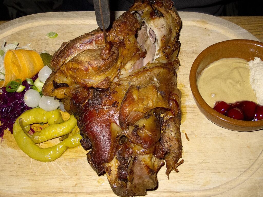 Koleno, or roast pork knee, from a pub in Prague, Czech Republic
