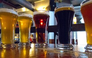 A sample of local beer in Montreal at the Dieu du Ciel! brewpub