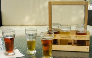 A beer sampler from Dockside Restaurant & Brewing Company in Vancouver.