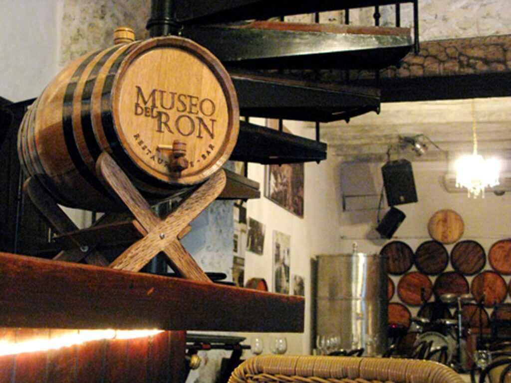 A cask of local rum from Museo del Ron in Cartagena, Colombia.
