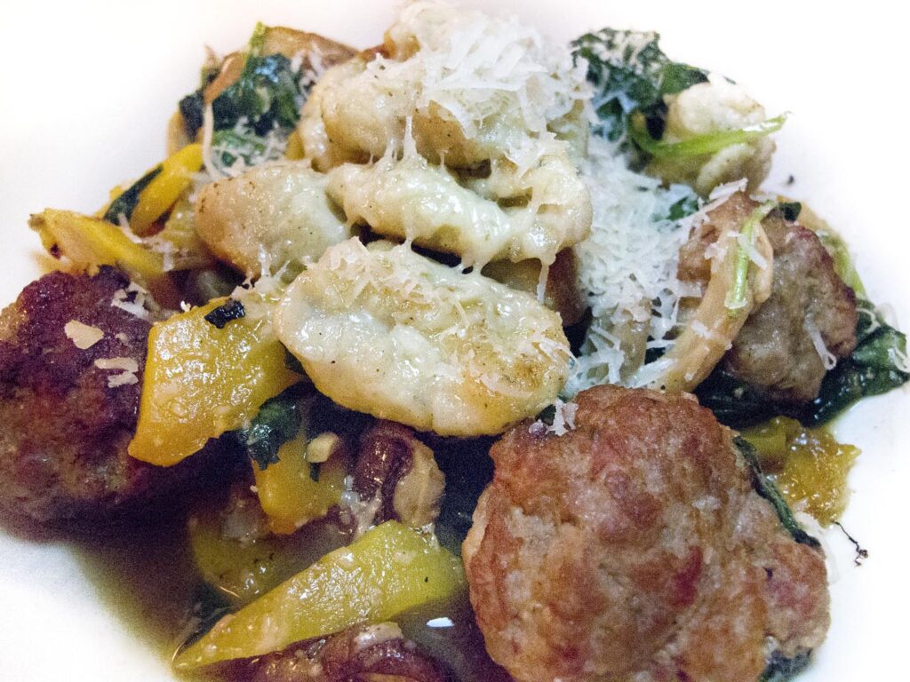 Locally sourced vegetable gnocchi from Cambridge Brewing Company in Boston.
