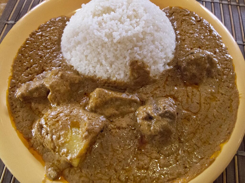Mafe, a typical Senegalese dish pictured from a Dakar restaurant