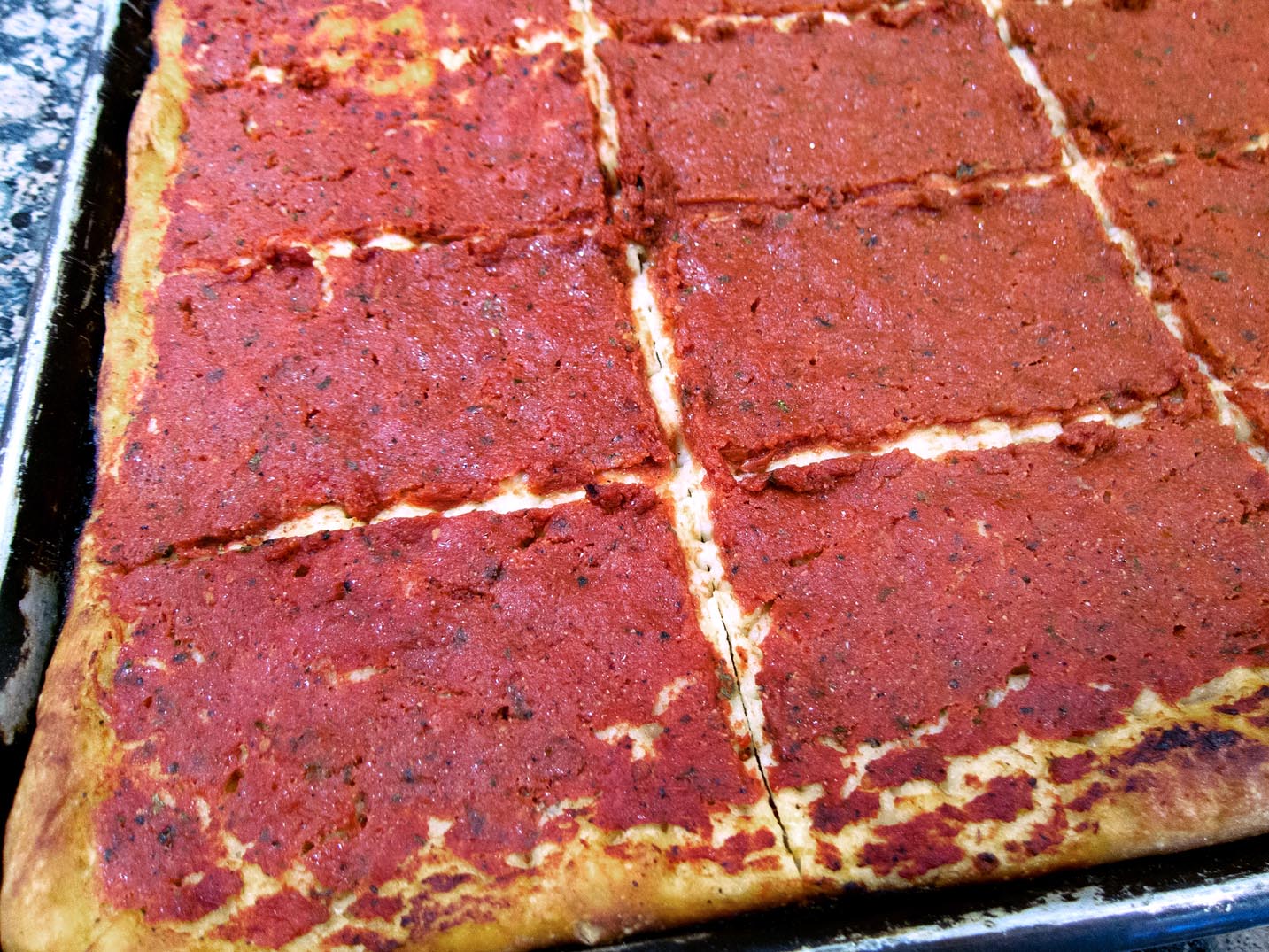 Pizza strips from a Rhode Island bakery