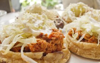 Sopes de pescado from Restaurante El Contramar in Mexico City.