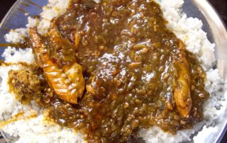 A plate of soupe kandja from Marché Kermel in Dakar, Senegal.