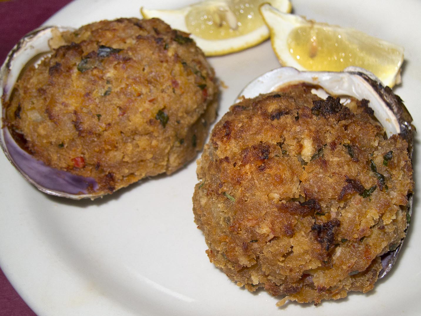 Stuffed quahog clams, or stuffies, from Providence, Rhode Island