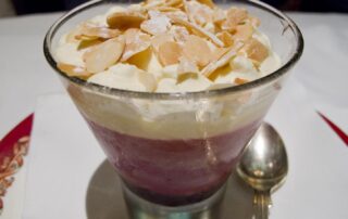 A berry trifle from Rules restaurant in London, England