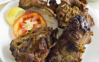Mutton burra from Karim Hotel in Delhi, India.